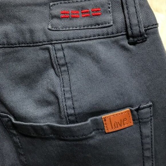 NWOT Peace Love World Dusty Blue Front Slit Top Stitch Seamed Stretch Jean - Picture 10 of 13